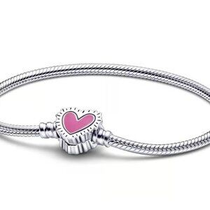 Keith Haring Inspired Graphic Art "Heart" Bracelet Sterling Silver 8"